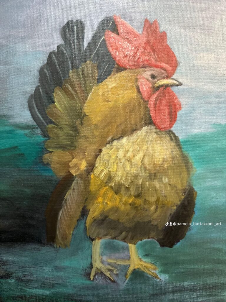 Rooster Time Fine Art Reproduction by Pamela Buttazzoni