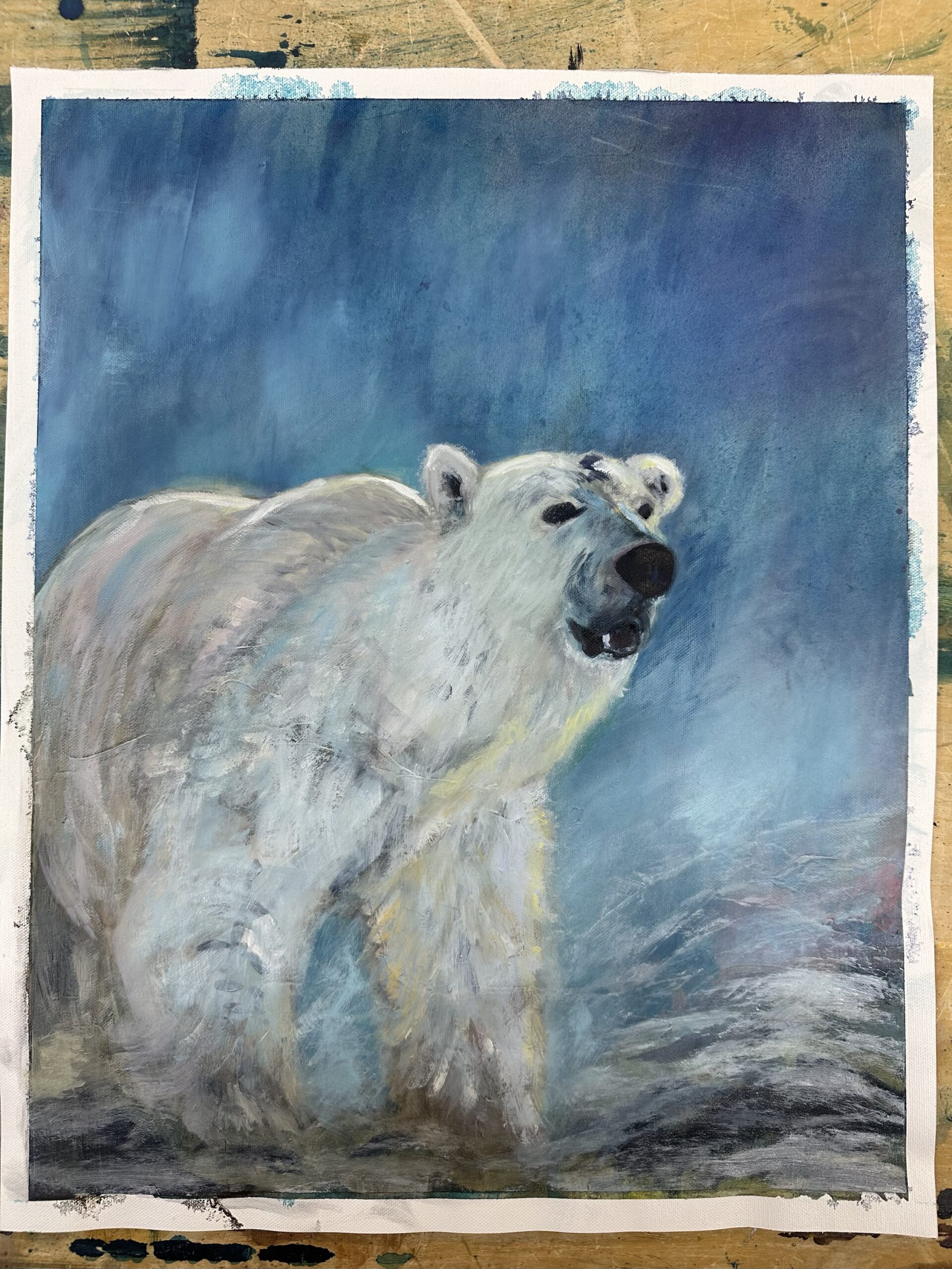 “Silent Watcher of the Blue Hour” Original Fine Artwork by Pamela Buttazzoni - Image 2