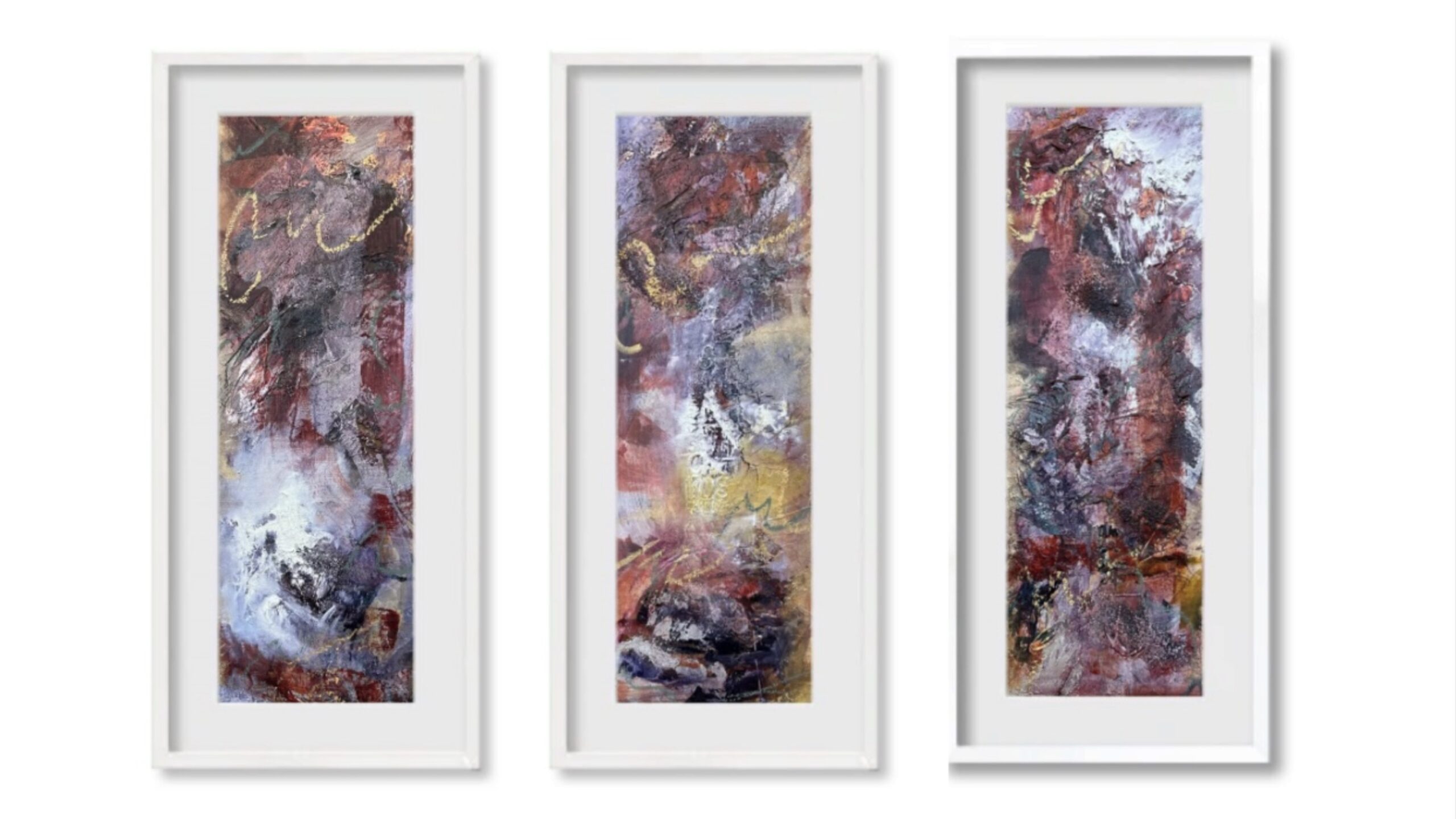 Guilded Fault Lines Triptych - Original Fine Art Reproductions by Pamela Buttazzoni - Image 5