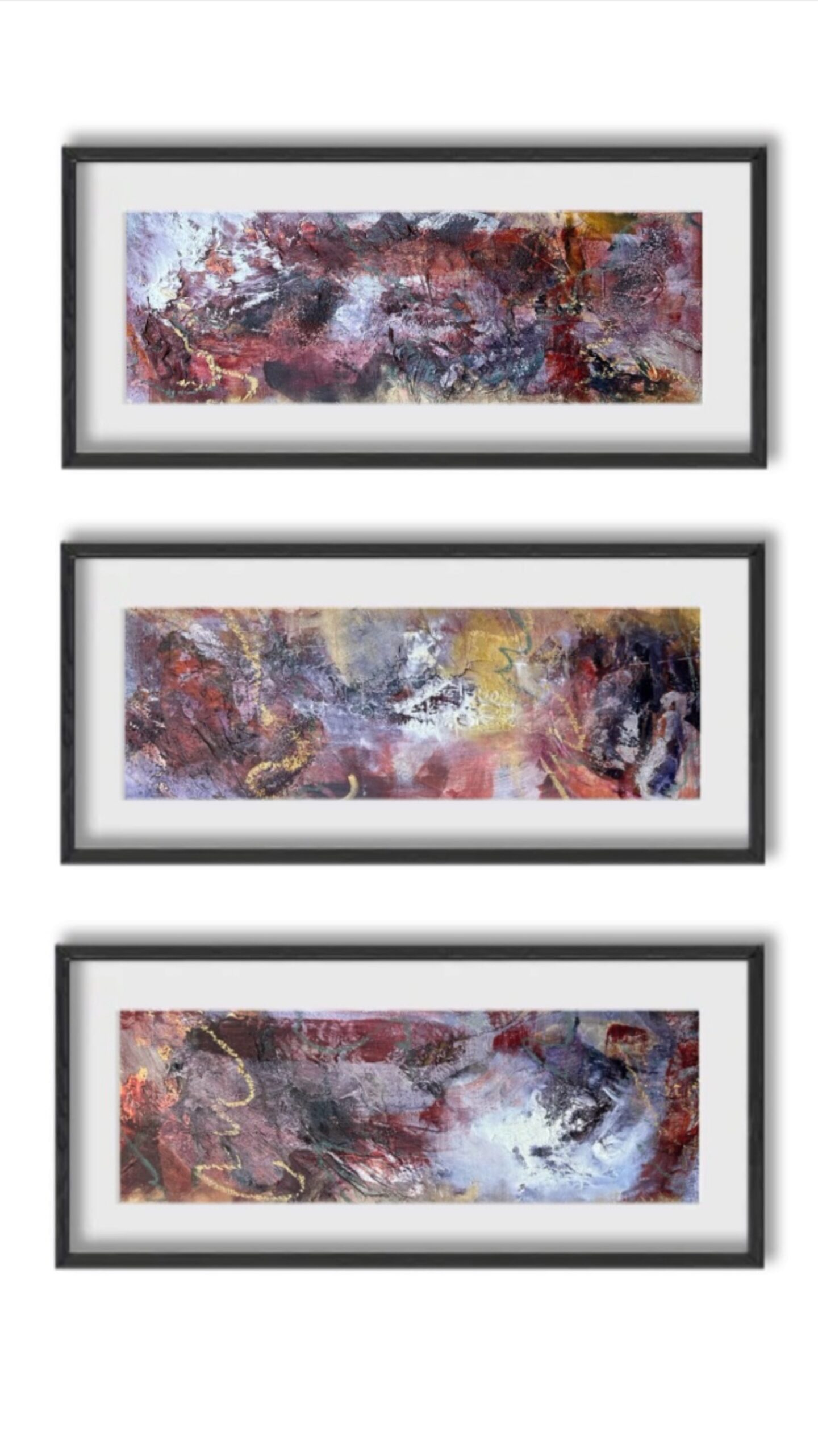 Guilded Fault Lines Triptych - Original Fine Art Reproductions by Pamela Buttazzoni - Image 6
