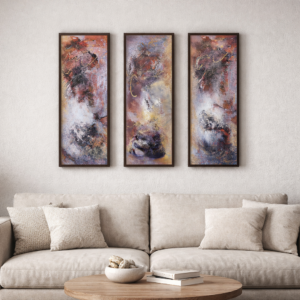 Gilded Fault Lines Triptych - Original Fine Art Reproductions by Pamela Buttazzoni