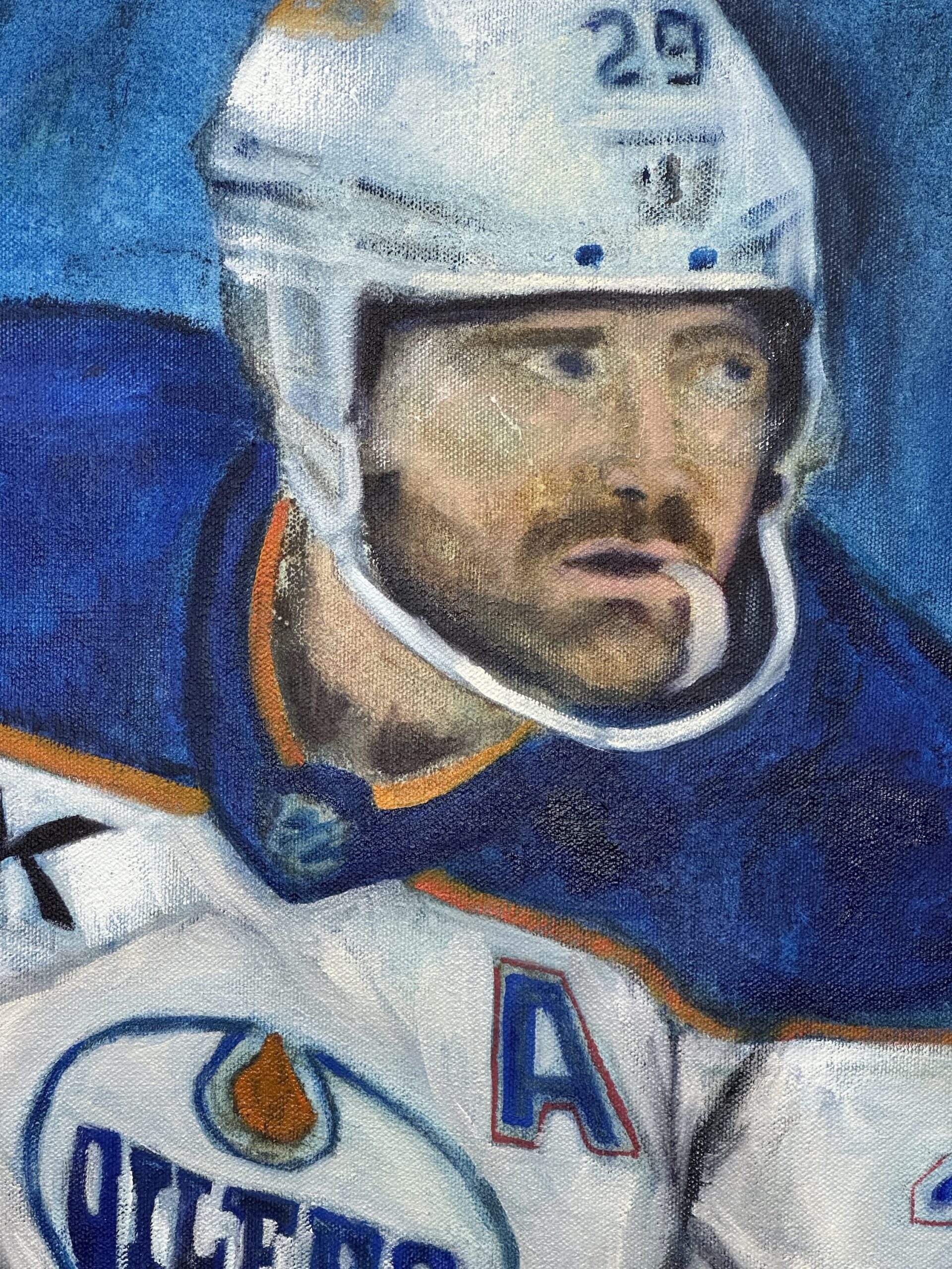 Leon Draisaitl 1000th NHL point - Original Fine Art by Pamela Buttazzoni - NOT FOR SALE - TO BE GIFTED TO LEON DRAISAITL - Image 2