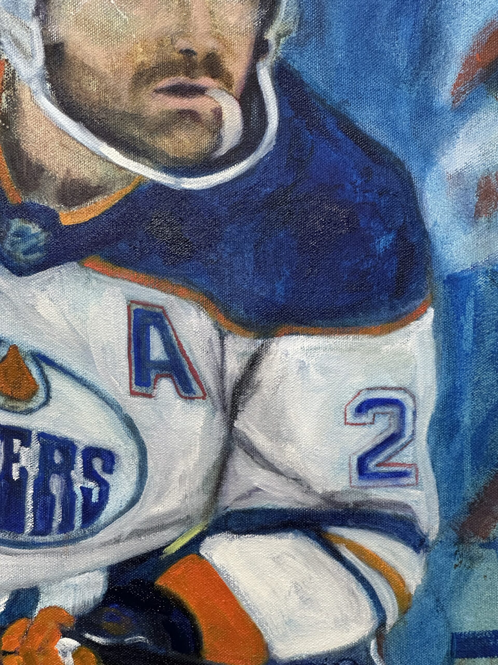 Leon Draisaitl 1000th NHL point - Original Fine Art by Pamela Buttazzoni - NOT FOR SALE - TO BE GIFTED TO LEON DRAISAITL - Image 3