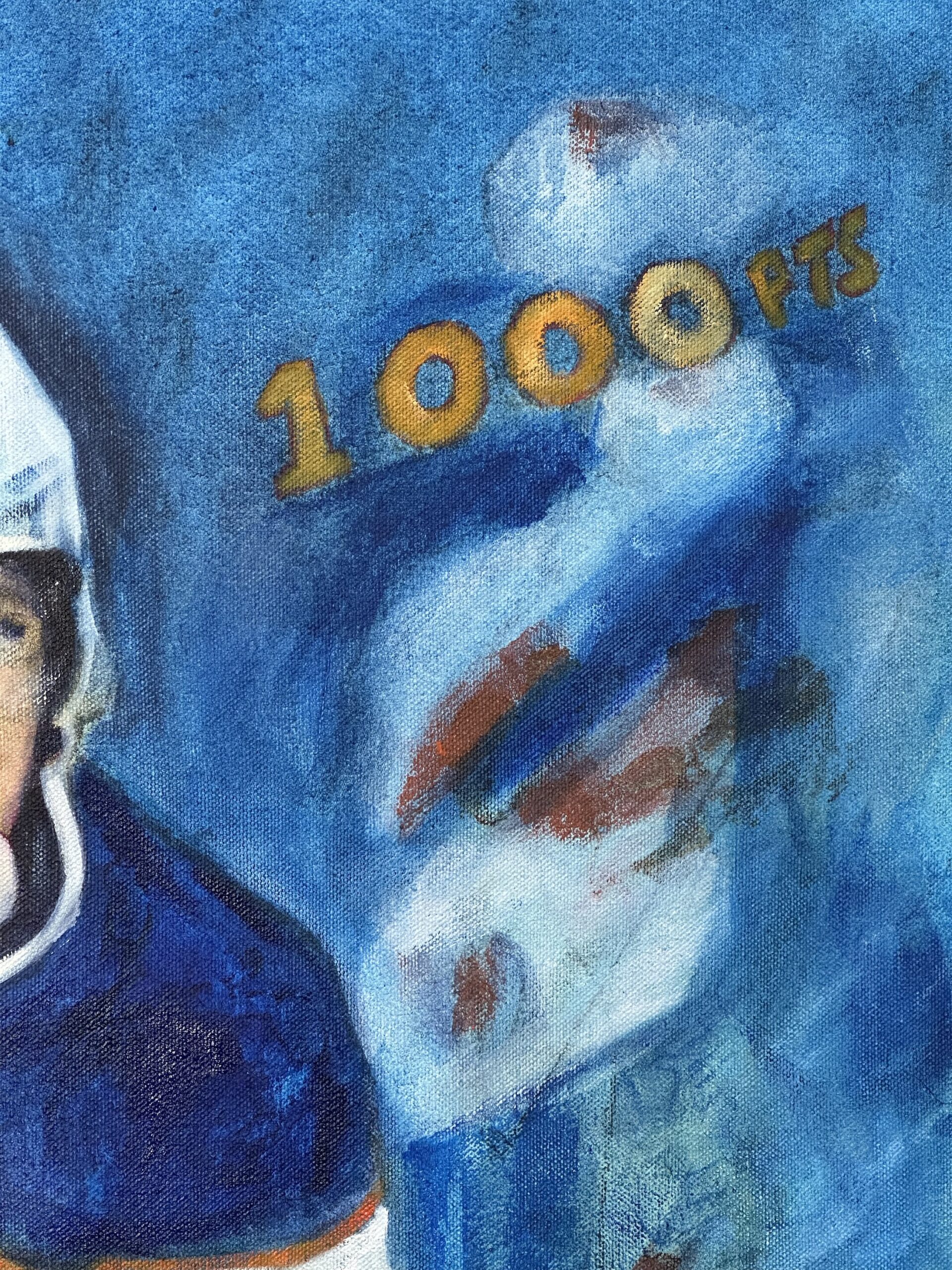 Leon Draisaitl 1000th NHL point - Original Fine Art by Pamela Buttazzoni - NOT FOR SALE - TO BE GIFTED TO LEON DRAISAITL - Image 5