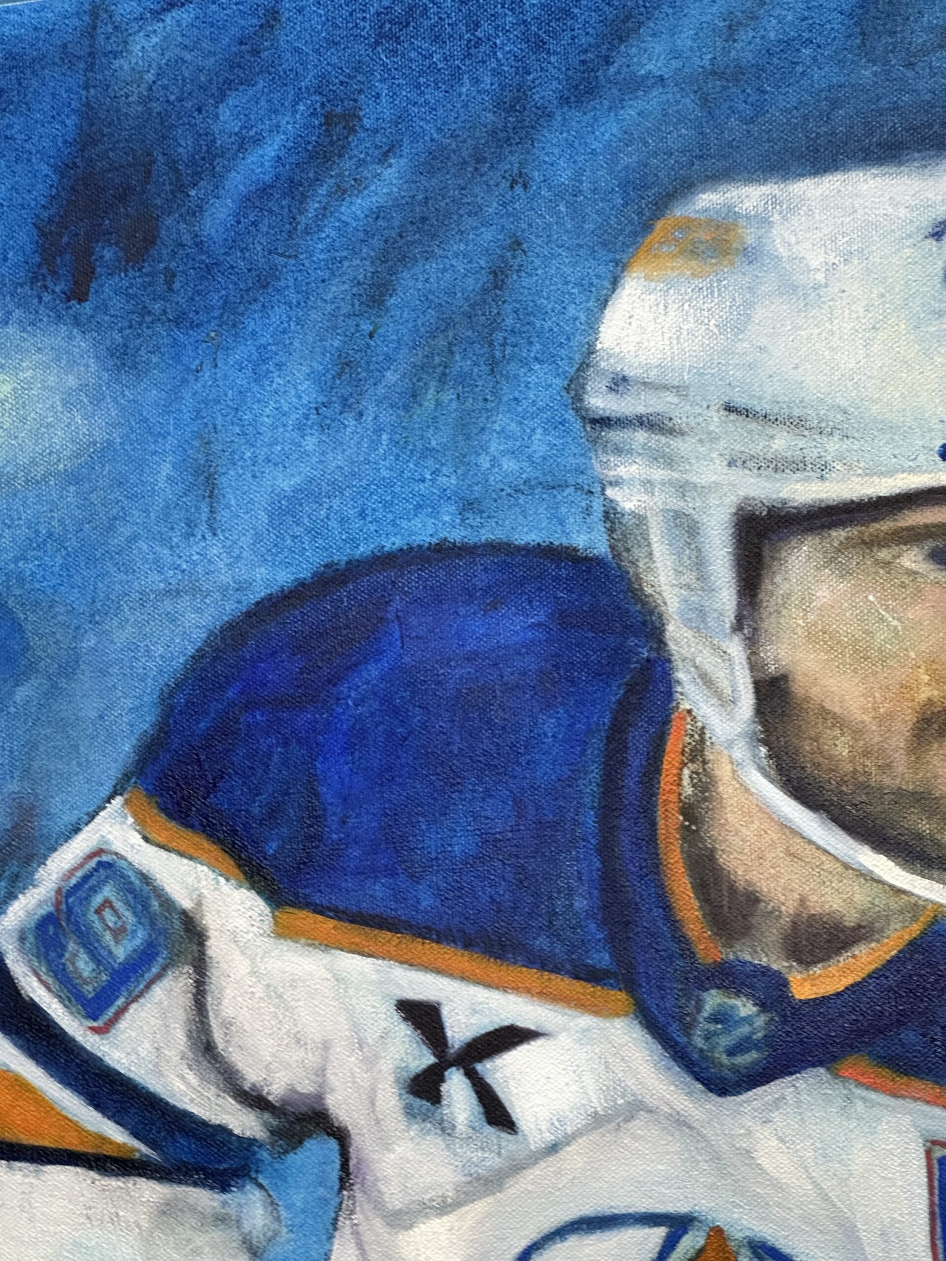 Leon Draisaitl 1000th NHL point - Original Fine Art by Pamela Buttazzoni - NOT FOR SALE - TO BE GIFTED TO LEON DRAISAITL - Image 6