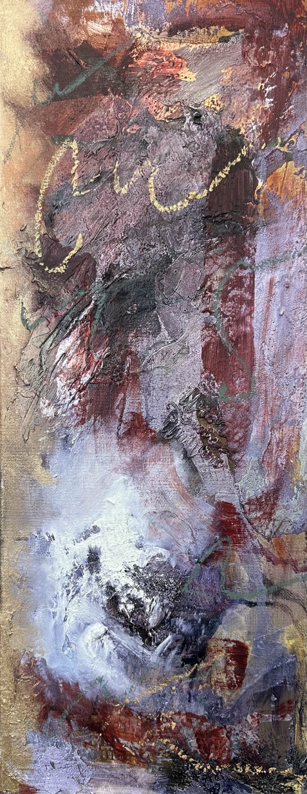 Guilded Fault Lines Triptych - Original Fine Art by Pamela Buttazzoni - SOLD - Canvas Prints Available - Image 5