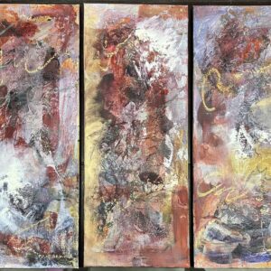 Guilded Fault Lines Triptych - Original Fine Art by Pamela Buttazzoni