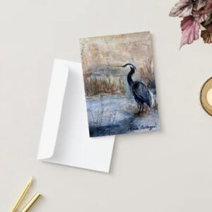 Marshlight in Blue Fine Art Greeting Cards by Pamela Buttazzoni - Image 1