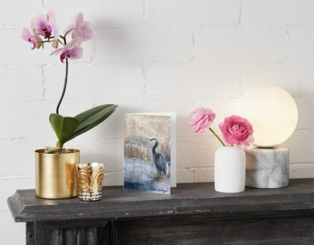 Marshlight in Blue Fine Art Greeting Cards by Pamela Buttazzoni