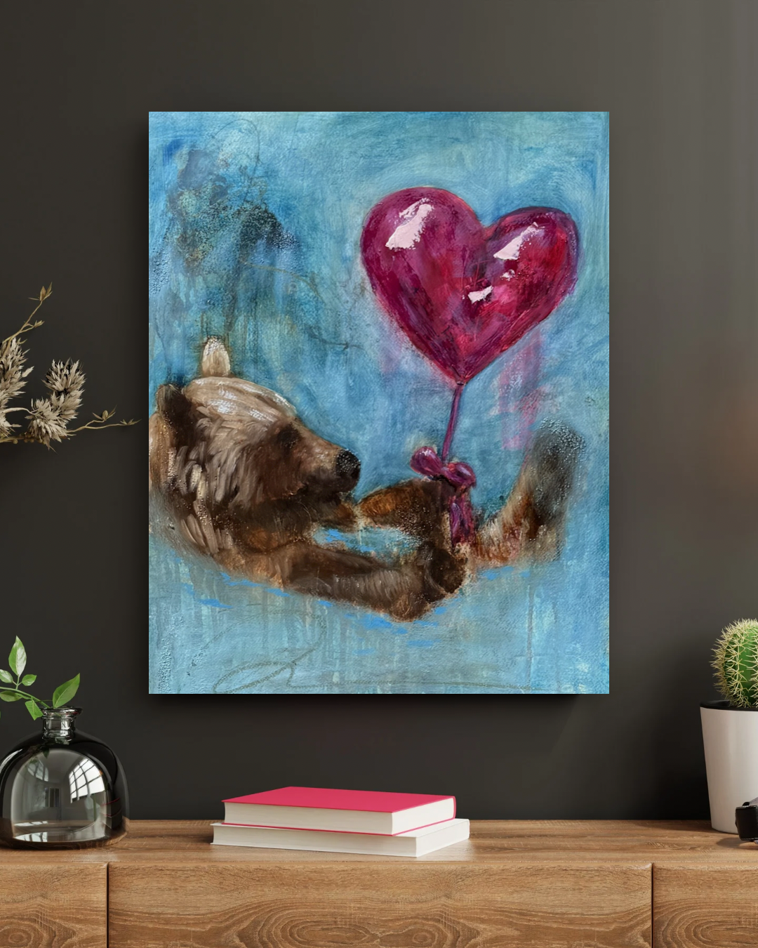 Original Bear Painting - The Softest Weight by Canadian Artist Pamela Buttazzoni - Image 2