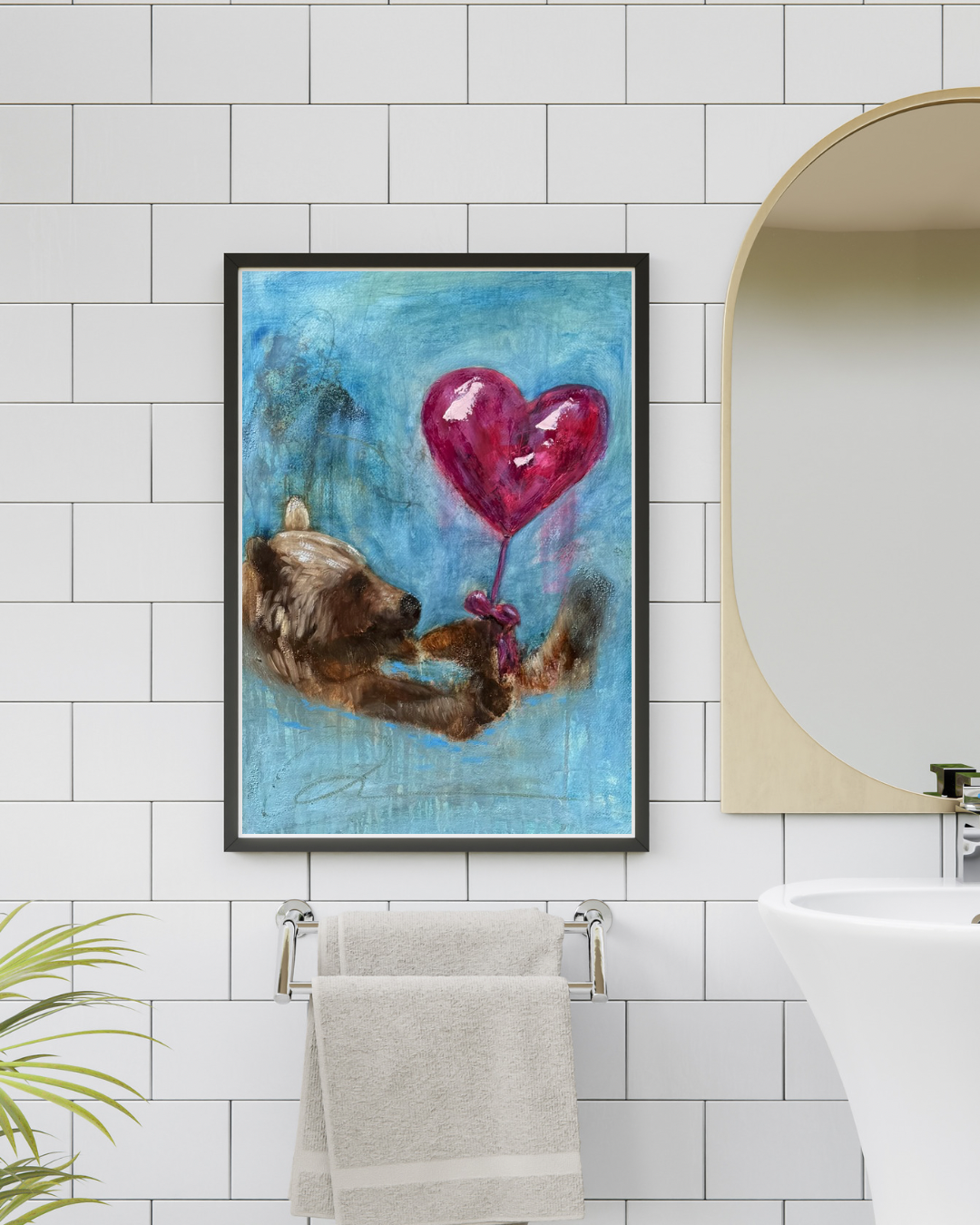 Original Bear Painting - The Softest Weight by Canadian Artist Pamela Buttazzoni - Image 3
