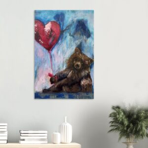Bear foam print titled The Courage to Float by Canadian artist Pamela Buttazzoni